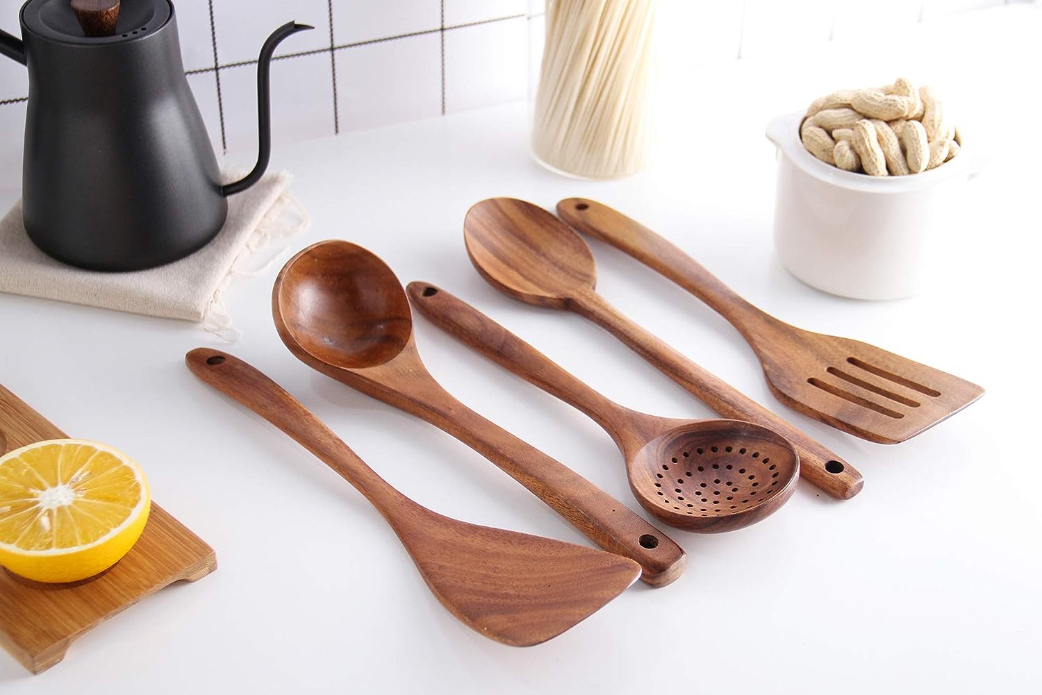 Wooden Cooking Utensils Set Nonstick (Set of 6)