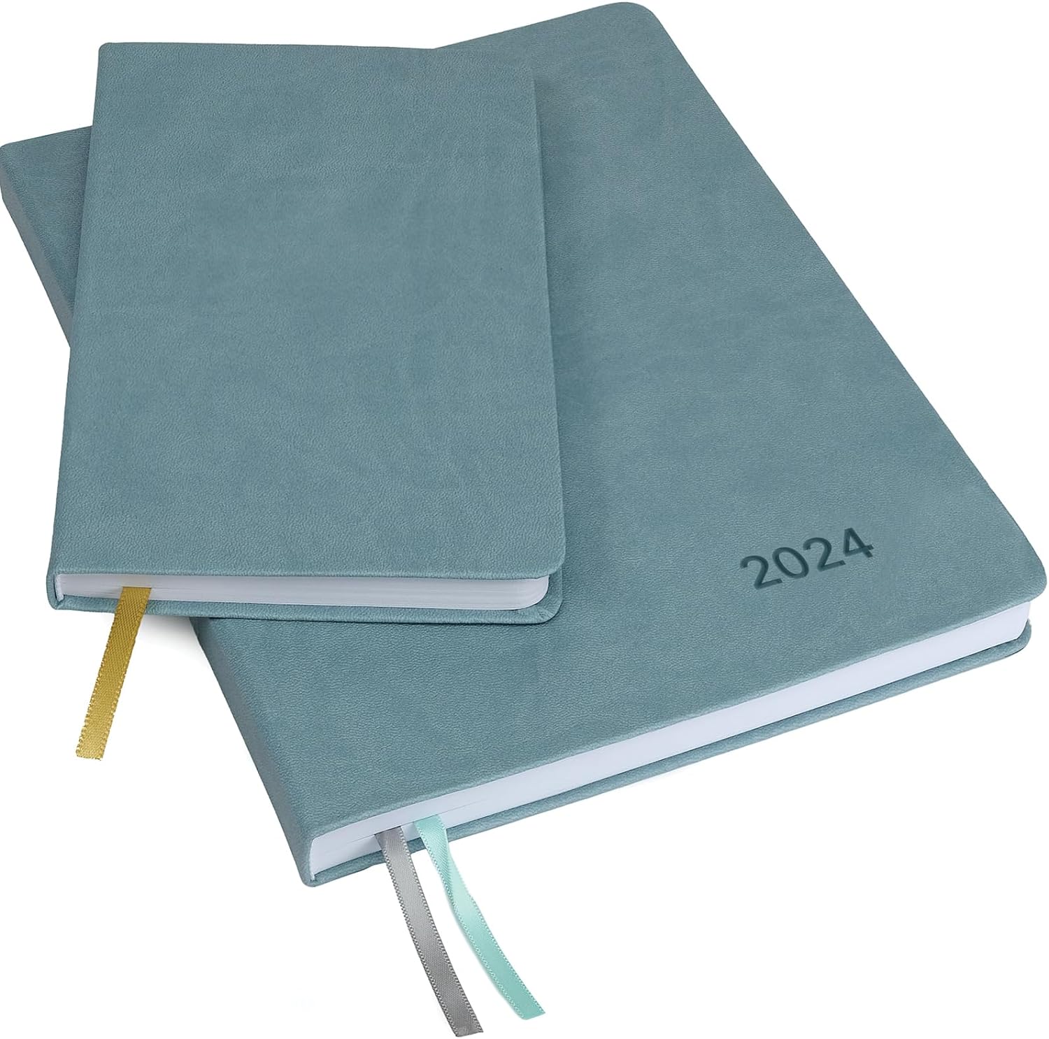 2024 Planner 14 Months Extra Thick Paper 8"x10" Resolute Planner with 5"x8" Journal (Blue)