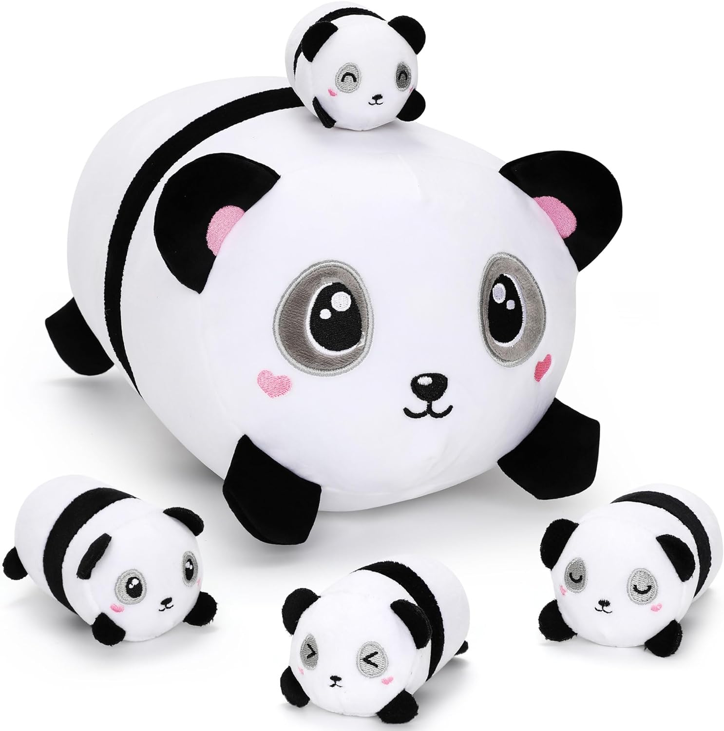 Valentines Gift Panda Stuffed Animal with 4 Panda Plush Babies