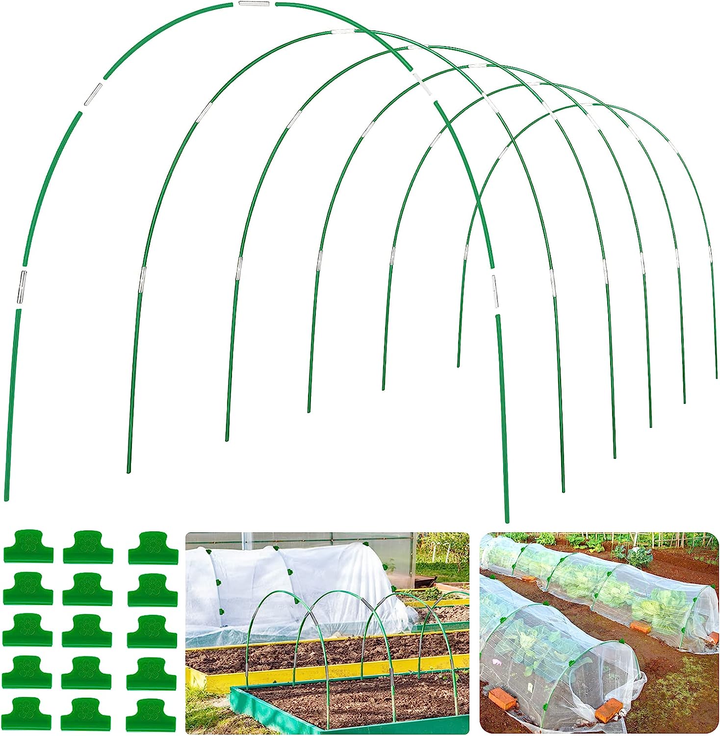 Greenhouse Hoops Grow Tunnel 6 Sets of 8FT Long Garden Hoops (36 Pieces)