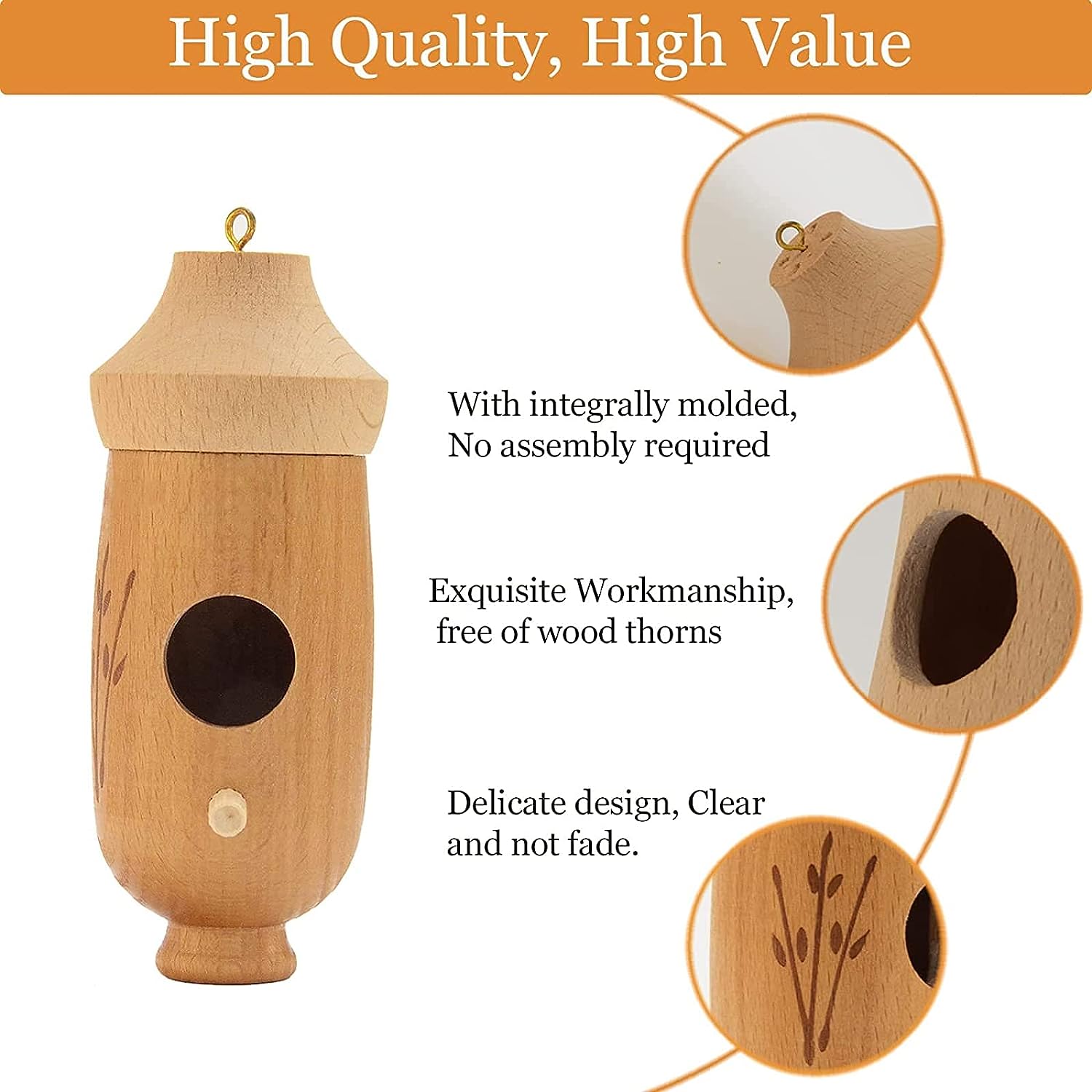 Hummingbird House Wooden Nesting House 3 Pack for Gardening Gifts Home Decoration