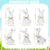 Easter Bunny Wooden Signs 6PCS Rabbit Shape Table Sign with Jute Rope