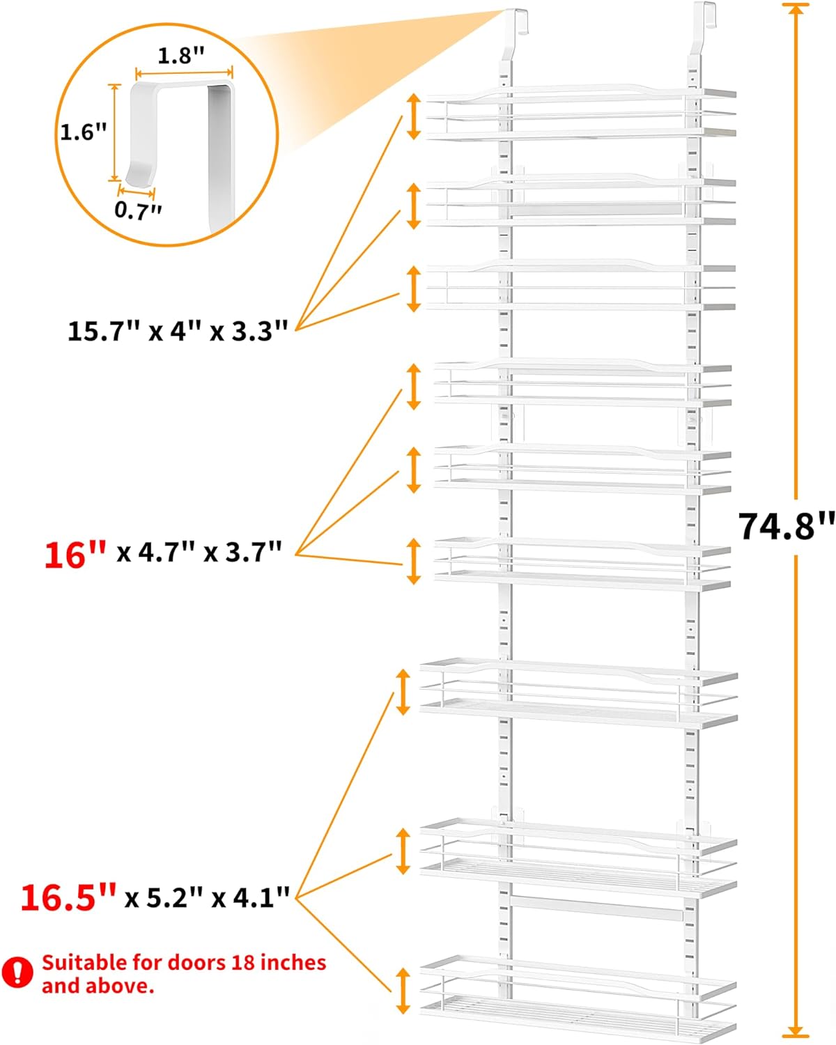 Over The Door Pantry Organizer, 9 Tier Organizer, Pantry Organization And Storage