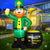 6FT Leprechaun Inflatable Holds Beer Cup with Pot of Gold Built-in LED Lights Inflatables Outdoor Decorations