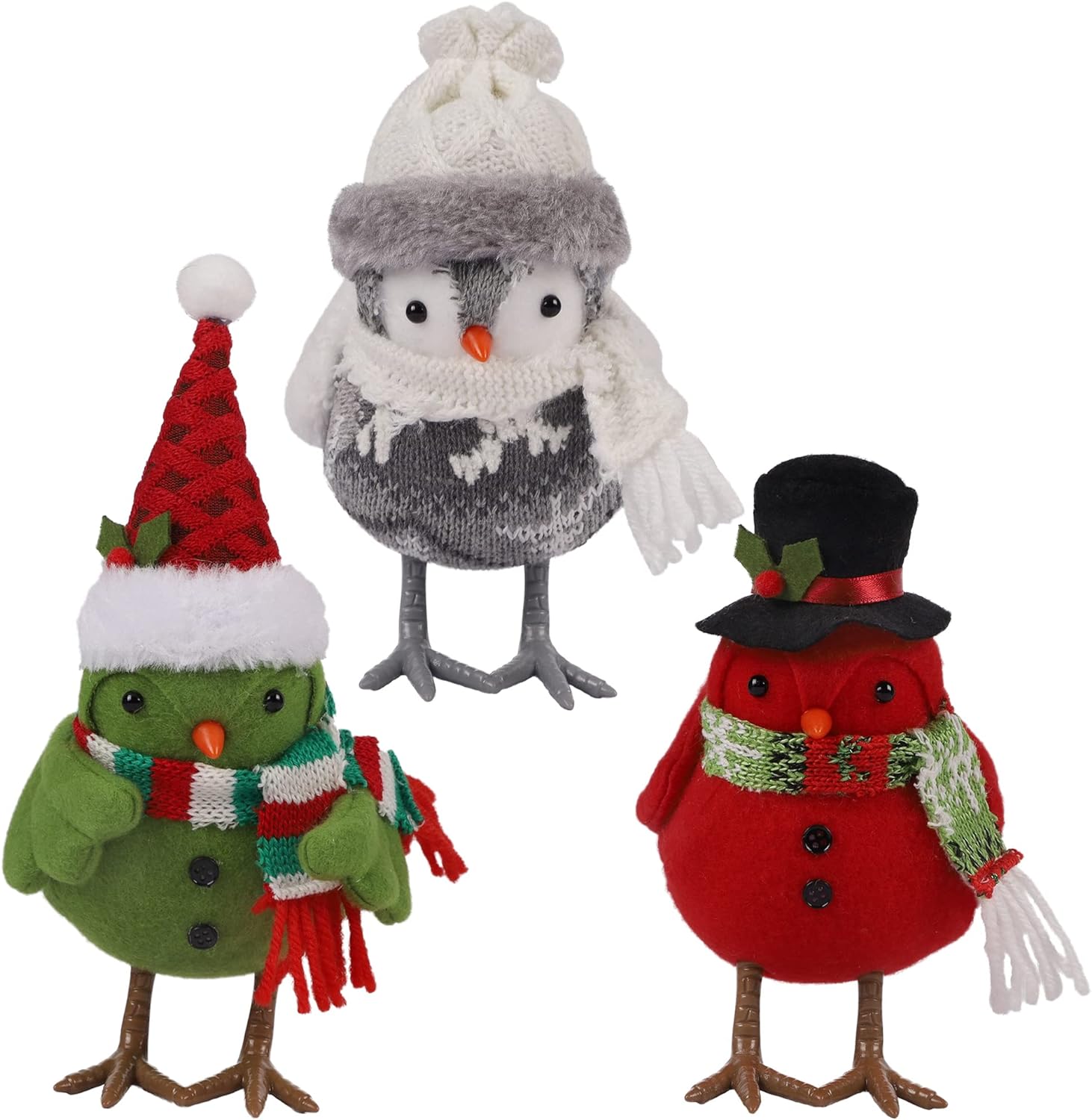 Christmas Bird Figurine Set of 3 Christmas Table Decorations Birds