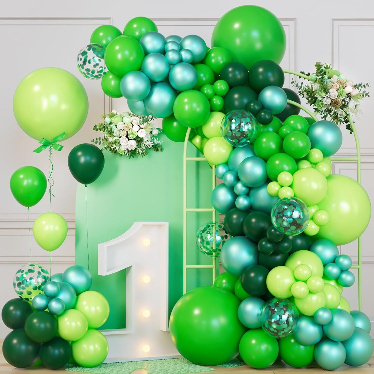 Green Balloon Garland Arch 151PCS Kit for St. Patrick's Day Decoration