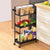 3-Tier Metal Rolling Utility Cart, Slide Out Storage Cart (Black)