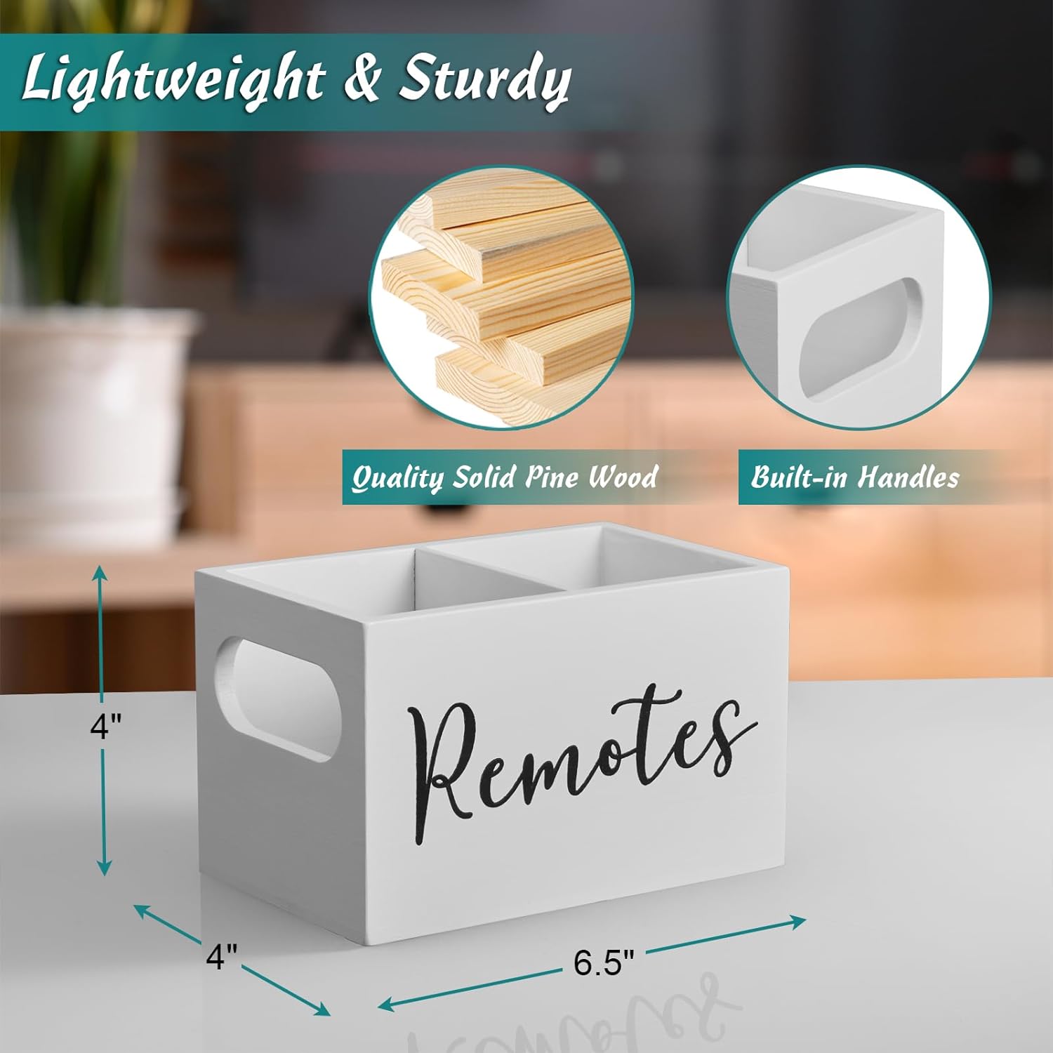 Remote Control Holder, TV Remote Caddy Remote Organizer, White