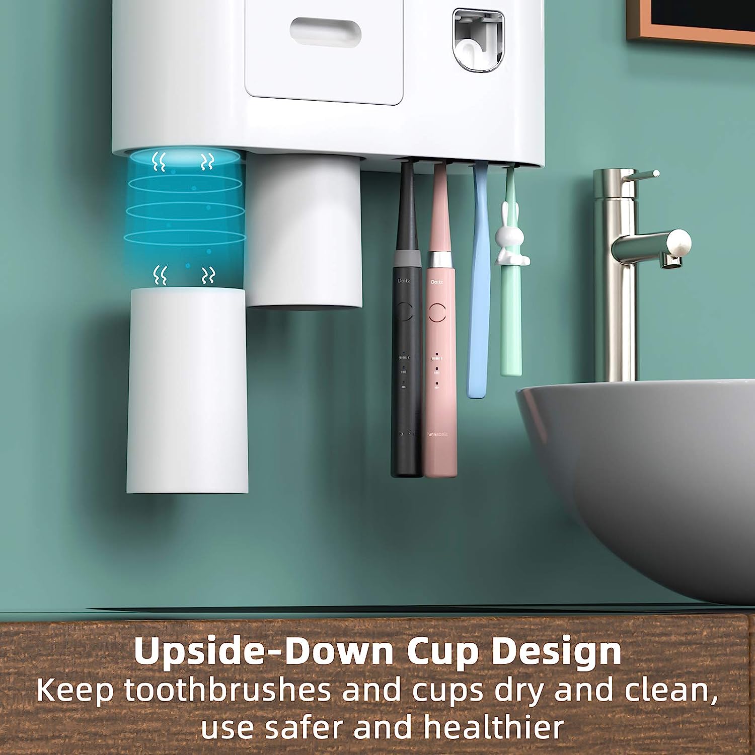 Magnetic Toothbrush Holder Wall Mounted for Bathroom and Vanity