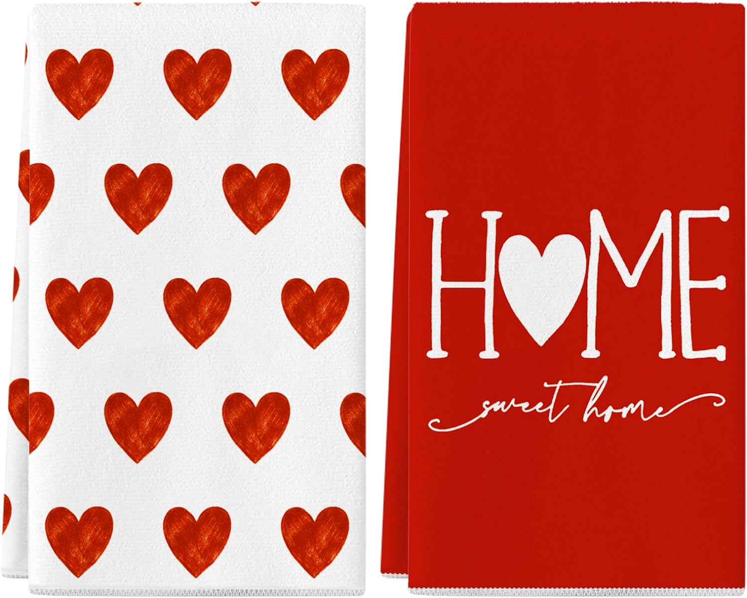 Valentines Day Kitchen Towels Set of 2 18" x 26" Love Valentines Day Dish Towels