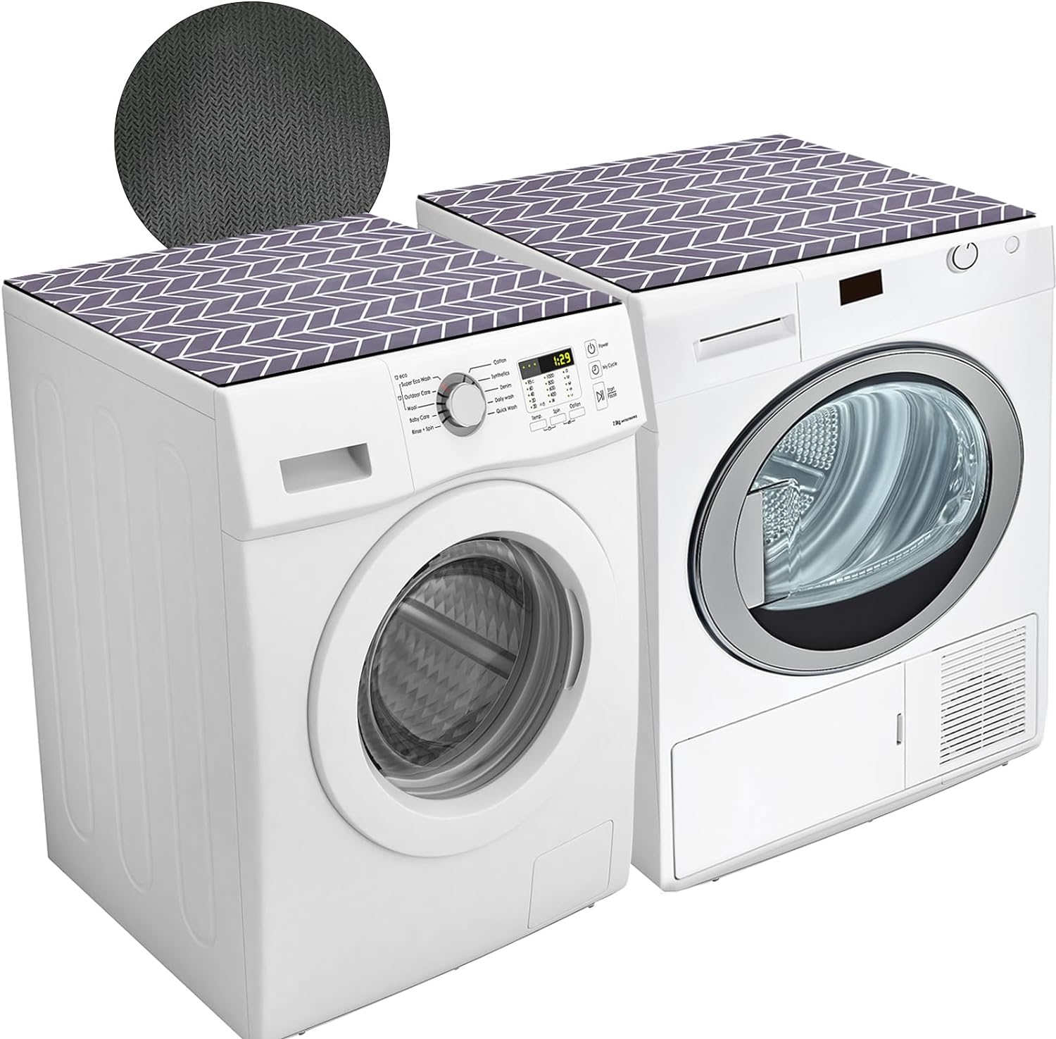 Washing Machine Cover Top 2 Pack Non-slip Dryer Top Protect Mat for Laundry Kitchen Home