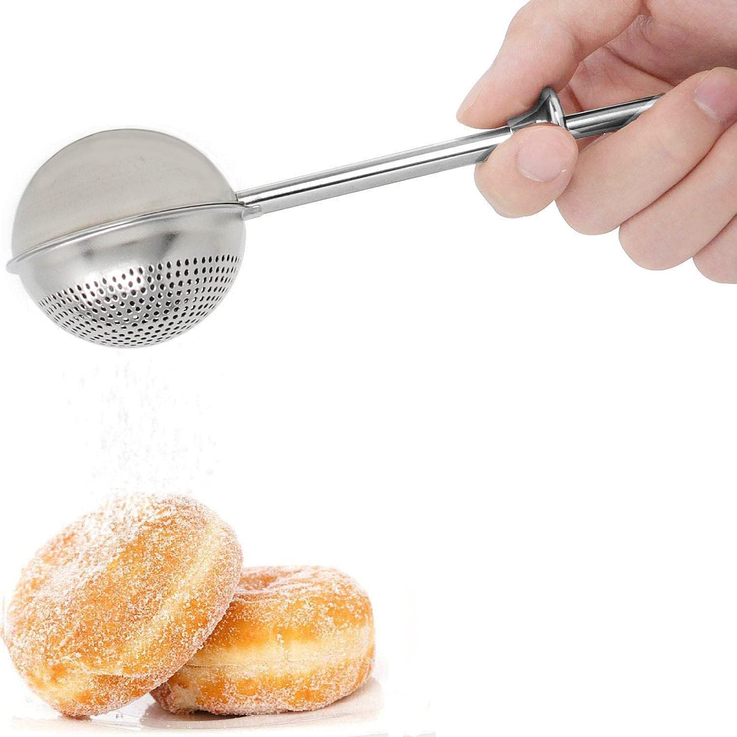 Flour Sugar Duster Stainless Steel Powdered Sugar Shaker Duster, 1 Pack