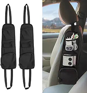 Car Seat Storage Hanging Bag 2 Pack Multi-Pocket Seat Side Organizer