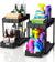 2 Pack Under Sink Organizers and Storage, 2-Tier Sliding Cabinet Basket Organizer with Hooks