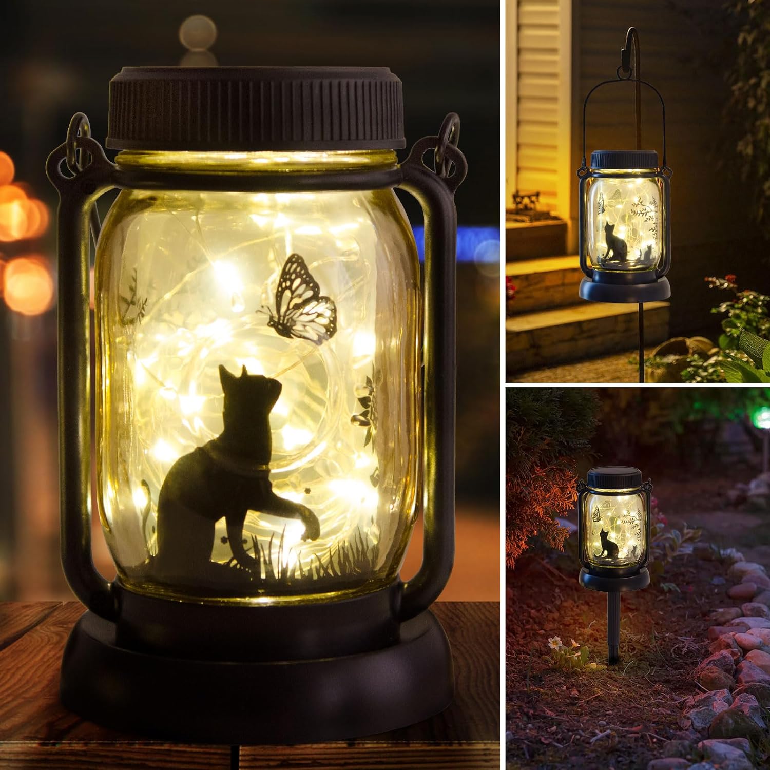 Garden Light Cat Lantern Decoration for Garden