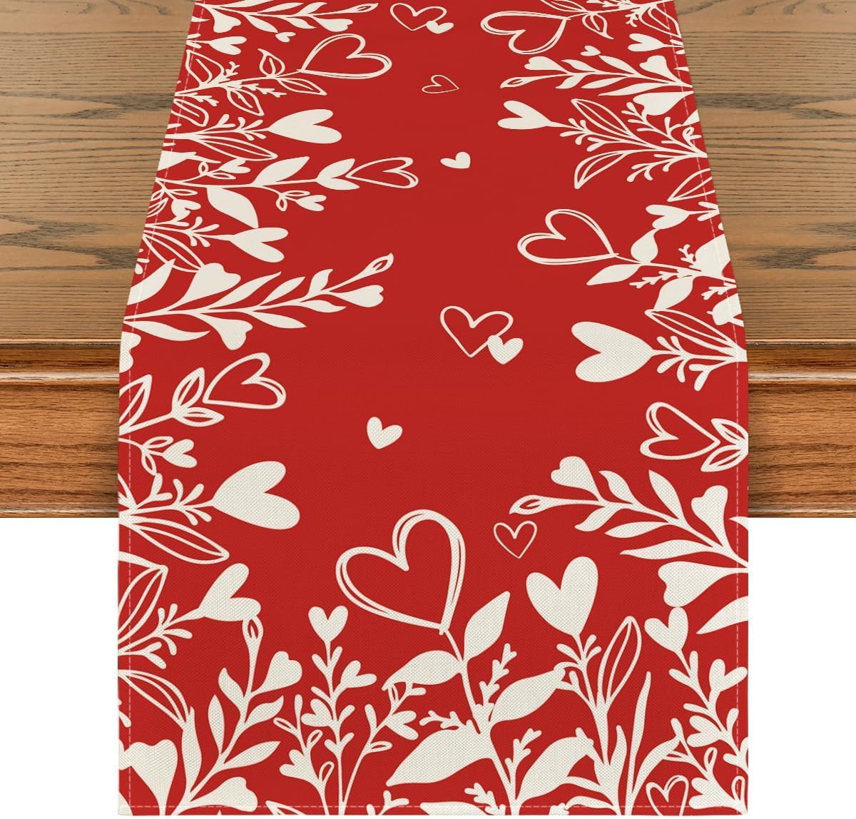 Red Heart Love Plant Valentine's Day Table Runner (13" x 72")