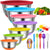 Colorful Mixing Bowls 18 Pieces Stainless Steel Nesting Colorful Mixing Bowls Set