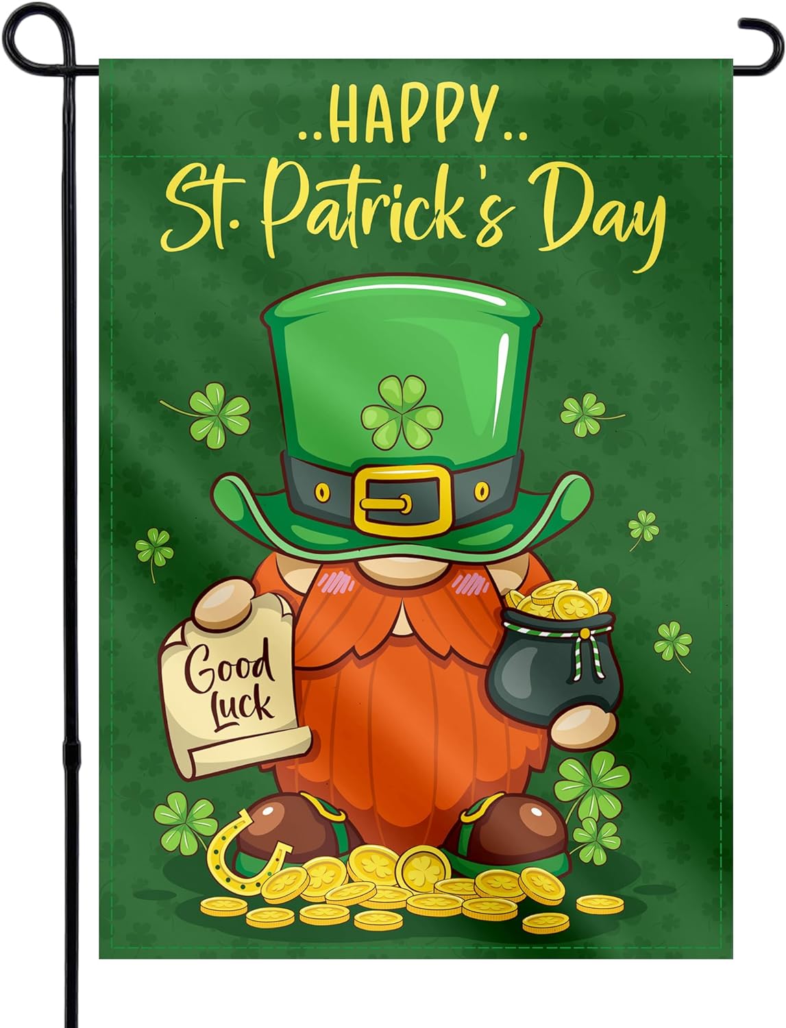 St Patrick's Day Garden Flag Double Sided Leprechaun Hat (12" x 18")