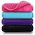 Reusable Microfiber Makeup Remover Cloths 4 Pack, 15.5" x 7.5" (Blue/Purple/Black/Pink)