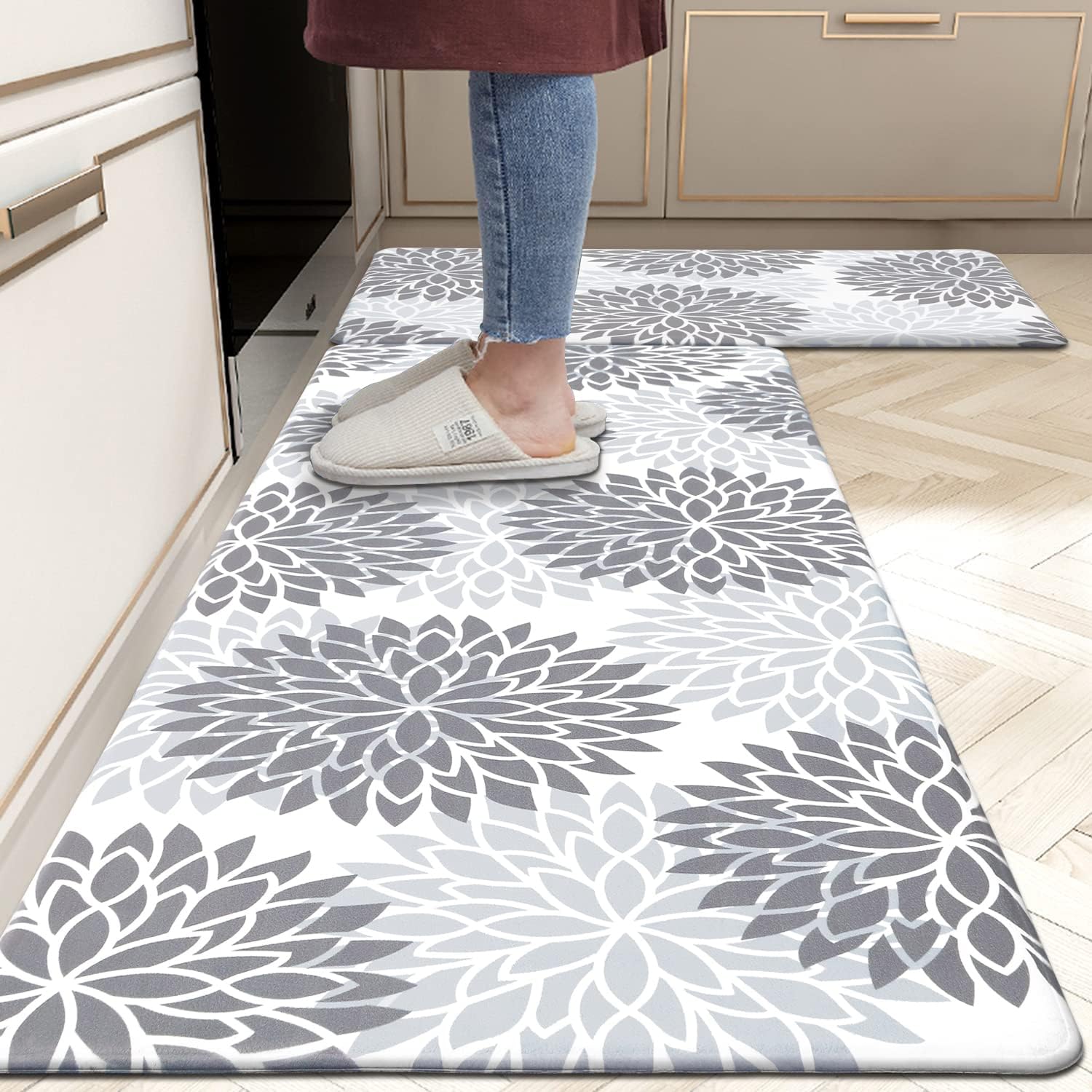 Kitchen Rug 2 Pack Waterproof Non Slip Kitchen Mats for Kitchen