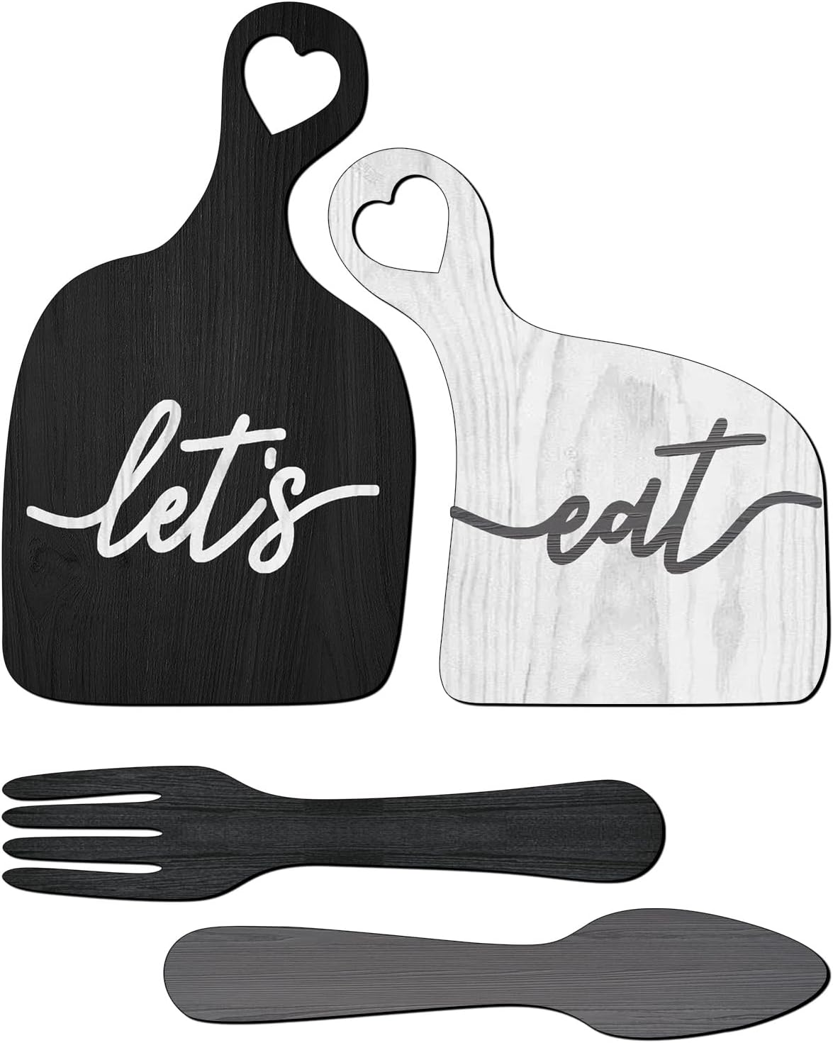 Let's Eat Kitchen Wall Art Decor, Rustic Farmhouse Style for Kitchen