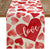 Valentine's Day Table Runner 13"  x 72" Red Pink Heart Love Seasonal Farmhouse Burlap Indoor Kitchen Dining