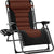 Chair Gravity Zero Oversized Padded Recliner Patio Folding Lounge Reclining Outdoor Pad - Brown