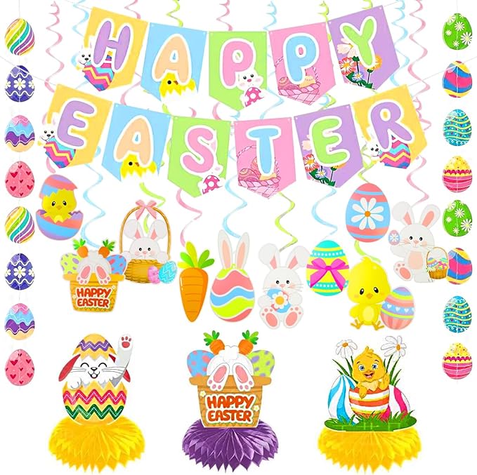 Easter Decorations Set for Party Supplies Indoor Outdoor Easter Decor