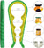 Jar Opener Bottle Opener Kit with Silicone Handle 5 in 1 Multi Function Opener, Green