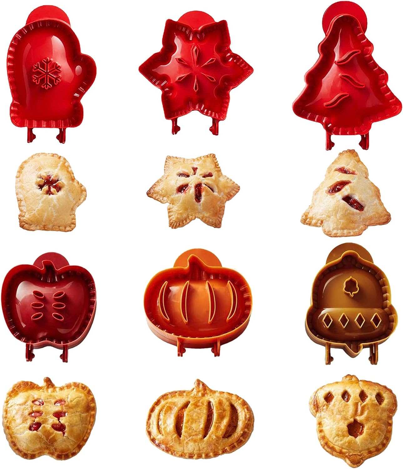 6PCS Christmas Hand Pie Molds for Baking Fun and Sweet Treats