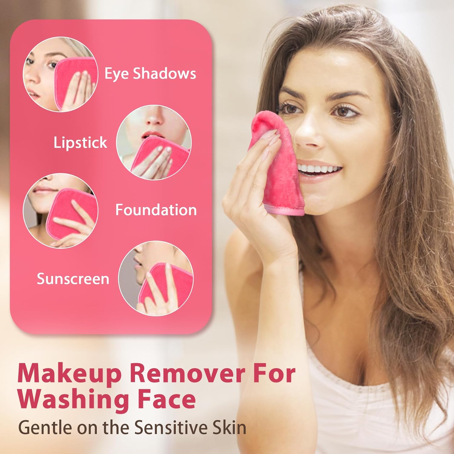 Makeup Remover Cloth 12 Pack Face Cloth for Washing Face (6" x 6")