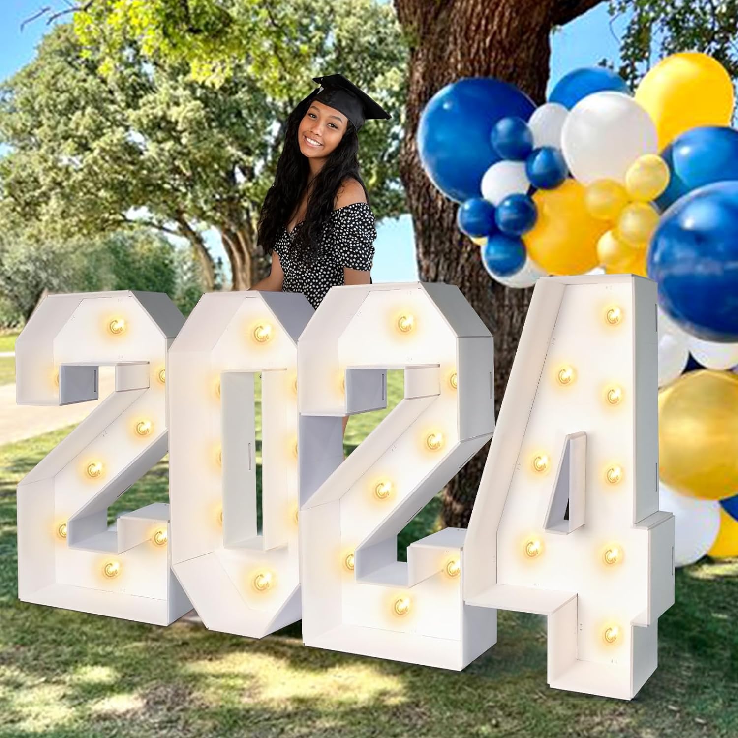 Graduation Decorations 2FT Large PRE-CUT 2024 Marquee Numbers Kit Party Supplies Decor