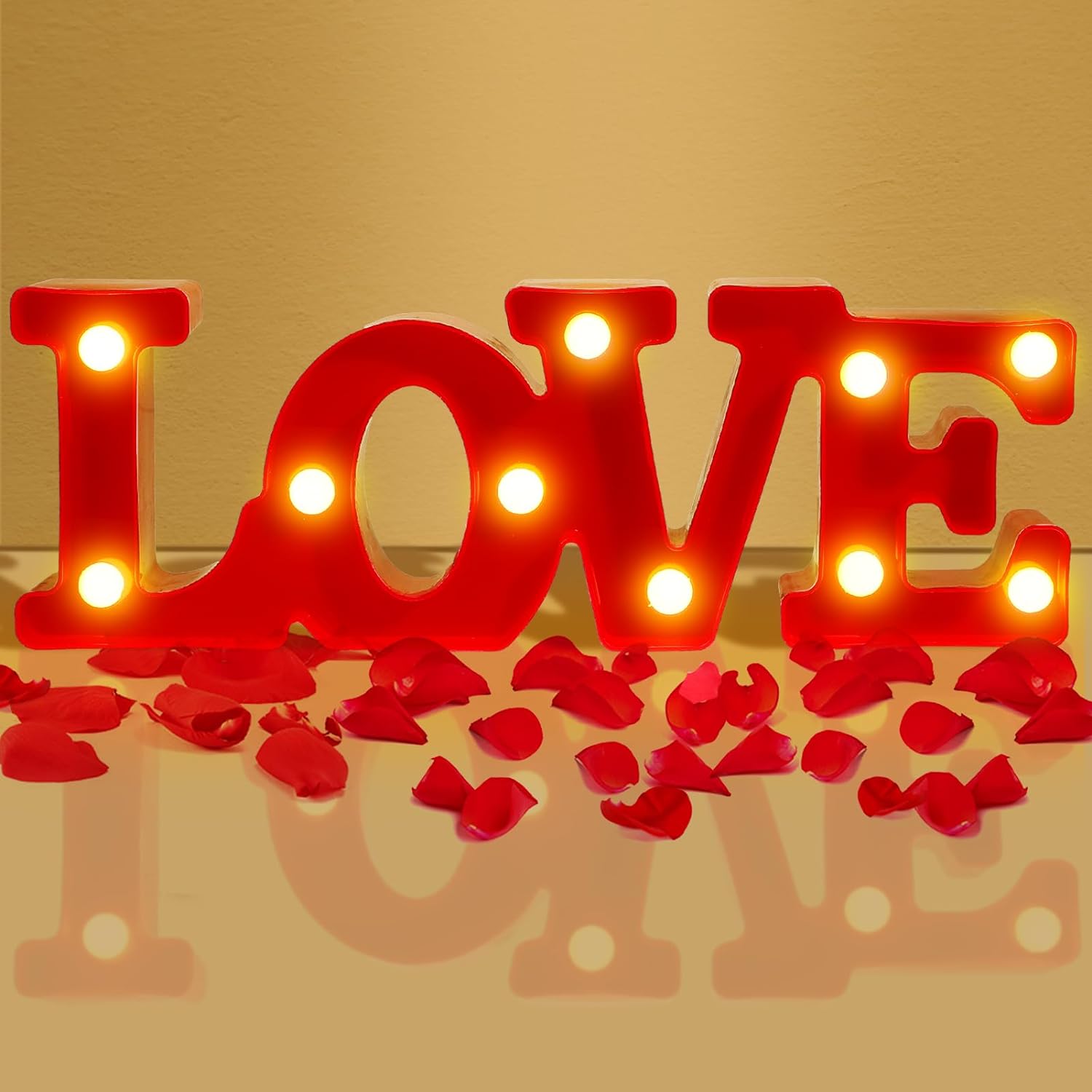 Love Sign LED Lights Bettery Operated Light Up Decorations for Romantic Special Night