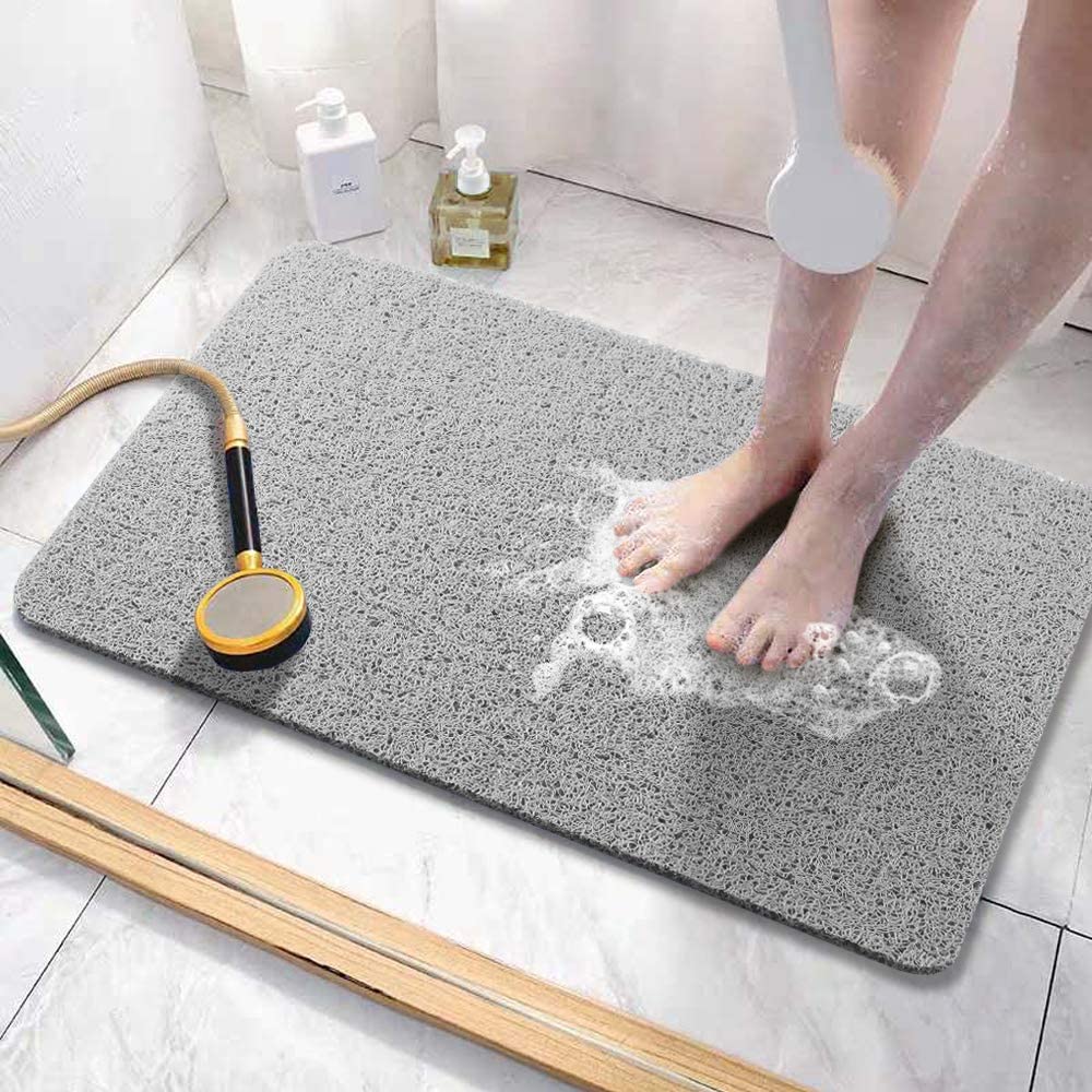 Bathtub Mats with Drain Tub Mat, 24 x 16 Inch, Gray