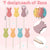 Easter Double Wooden Picks Decorations for Home Cute Bunny Wooden, 14 Pieces