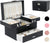 Jewelry Boxes 3 Layers Jewelry Storage Organizer for Earring, Ring, Necklace, Bracelets (Black)