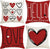 Valentines Pillow Covers 18" Set of 4 Throw Pillow Covers Valentines Decor Set