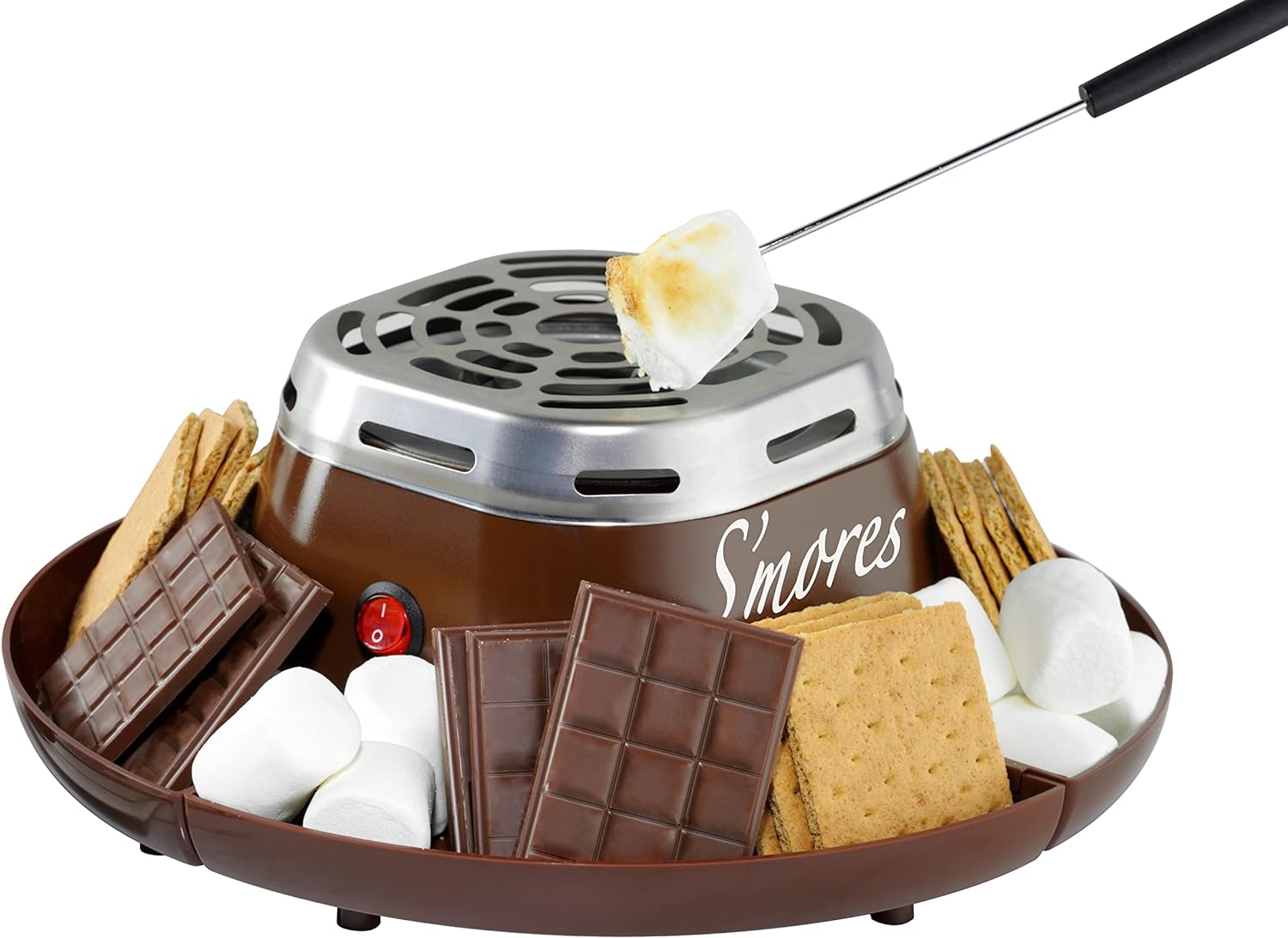 Electric S'mores Maker Smores Kit With Marshmallow Roasting Sticks and 4 Trays