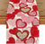 White Pink Love Heart Valentine's Day Table Runner (13" x 72")