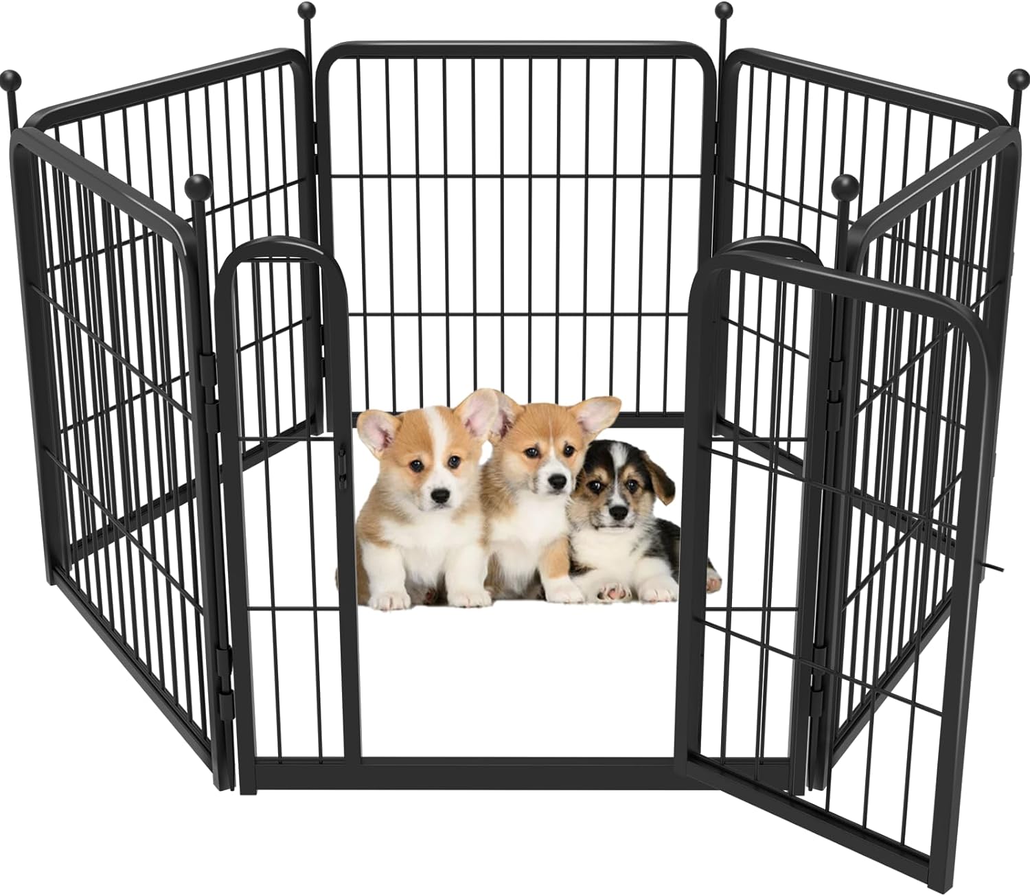 Dog Playpen, 24" Height for Puppies/Small Dogs, 6 Panels