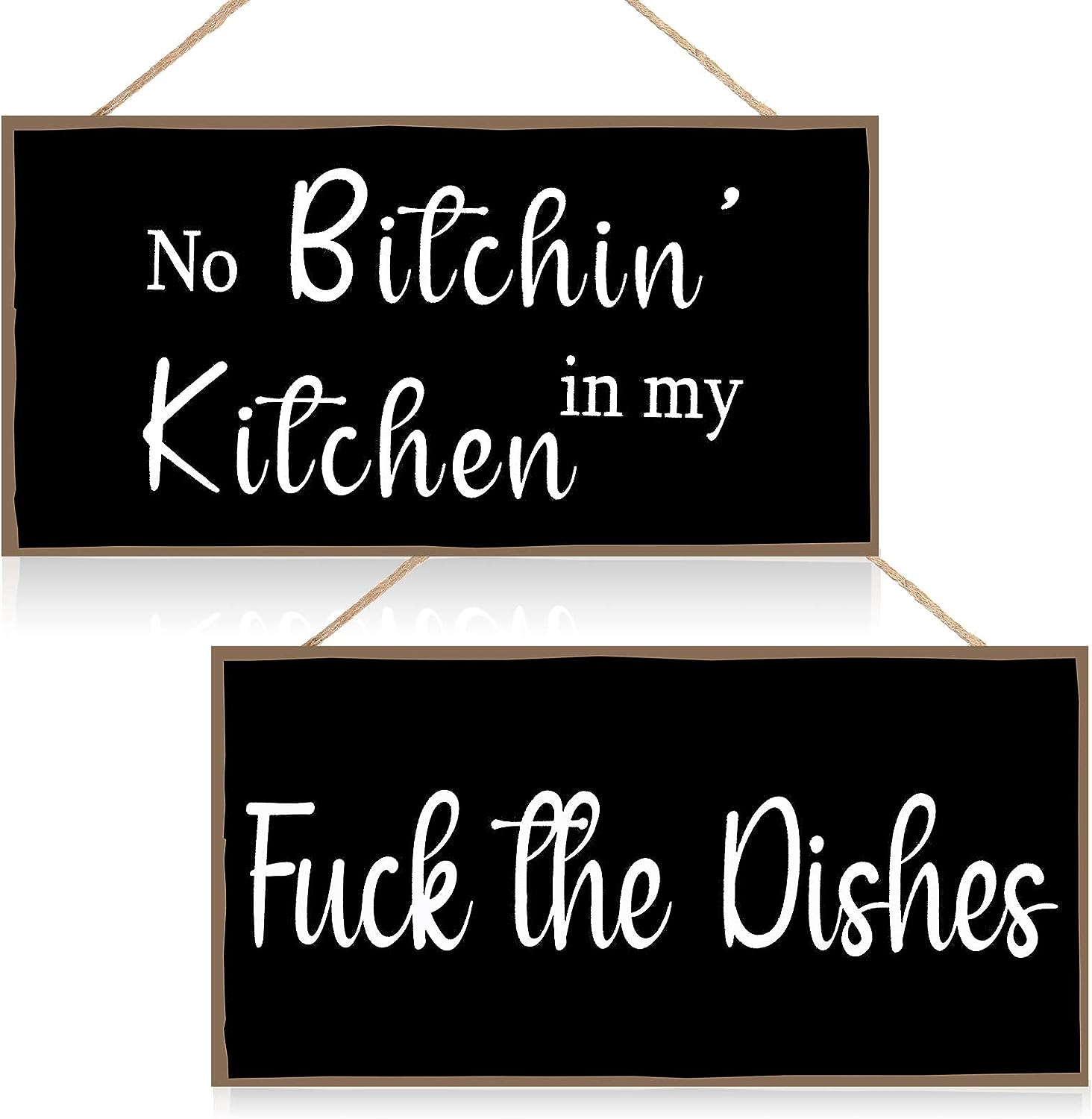 Kitchen Rustic Wooden Wall Art Signs, 10" x 5"