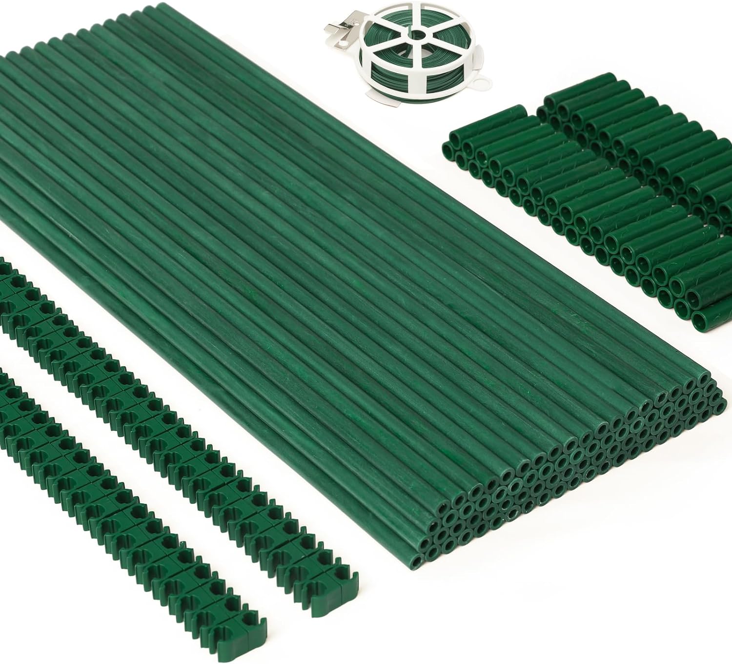 Garden Stakes 80 Pieces, 17" Each, DIY 4ft 5ft 6ft 7ft Sturdy Fiberglass Plant Sticks Stakes