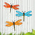 Garden Fence Metal Dragonfly 3 Pack Hanging Decorations