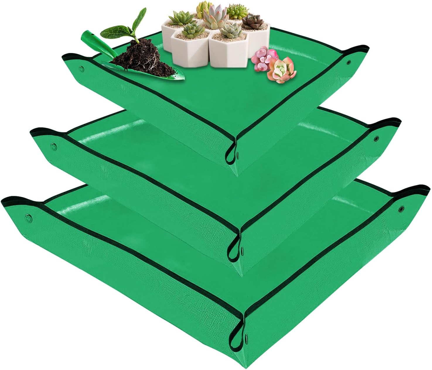 Large Repotting Mat for Indoor Plant Transplanting and Dirt Control Portable Potting Tray Plant Gifts