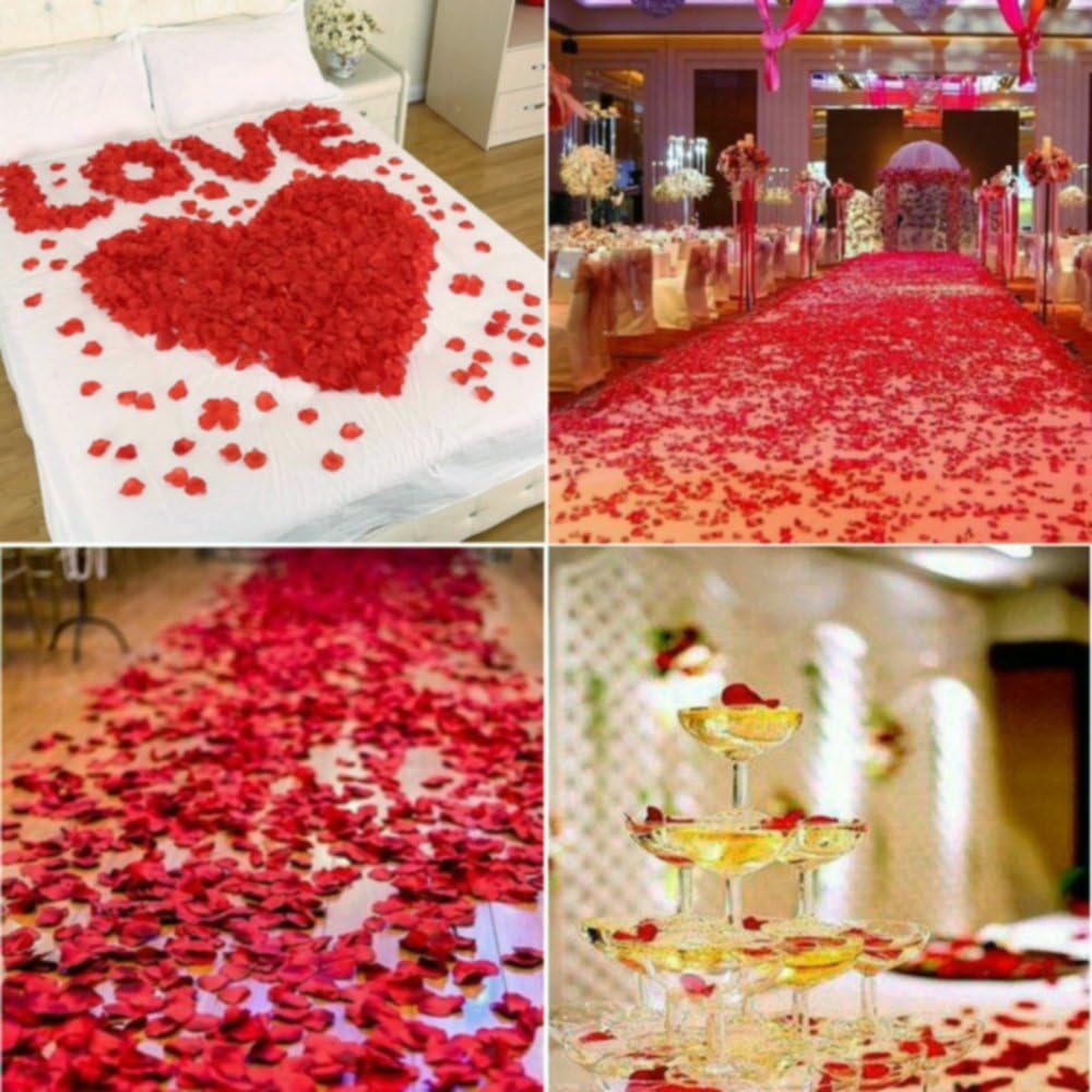 Dark Red Silk Rose Petals Wedding Flower Decoration (2200 PCS)