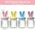 Easter Decorations Ceramic Bunny Ear Lid Glass Storage, 4 Pieces