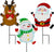 Christmas Decoration 3 Pack Snowman Santa Claus Reindeer Stakes for Holiday Yard Lawn Outdoor Decoration