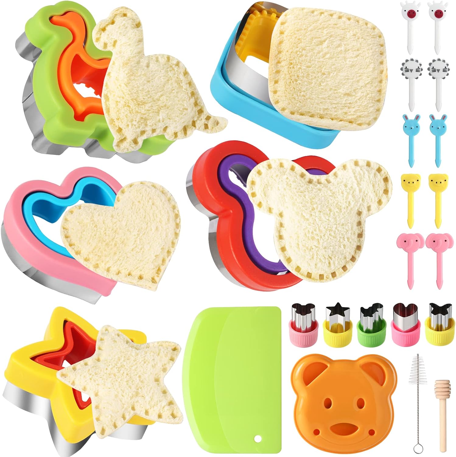 Sandwich Cutter and Sealer Set Bread Sandwich Cutter Pancake Maker, 24 Pieces