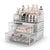 Stackable Makeup Organizer Cosmetics Organizer and Storage with 2 Drawers and 1 Tray, Clear Color