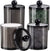 Plastic Acrylic Bathroom Vanity Countertop 4 Pack Canister Jars with Storage Lid (Black)